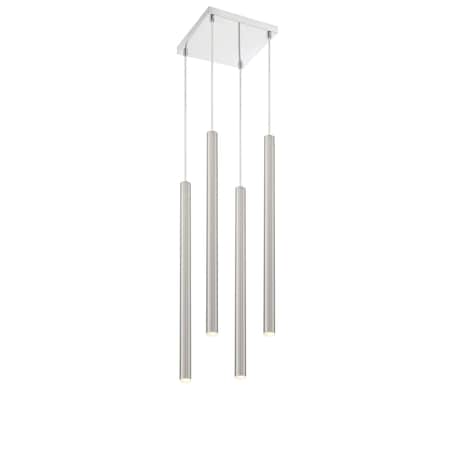 Z-Lite Forest 4 Light Island/Billiard, Chrome & Brushed Nickel 917MP24-BN-LED-4SCH